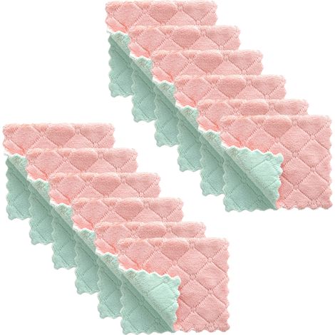 Chiffon De Cuisine - Microfibre En Velours De Corail - Absorbant Rapide Séchage - Pour Cuisine Salle De Bain Voiture - Lot De 12 (1/5)