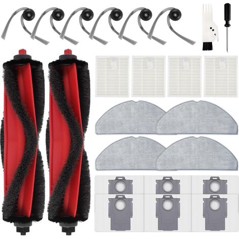 Q7 L5+ Zubehör für Roborock Q7 M5+, Q7 L5 Plus Zubehör :2 Hauptbürste, 6 Seitenbürsten, 6 Staubbeutel, 4 HEPA Filter, 4 Wischtücher, Ersatzteile Zubehörset