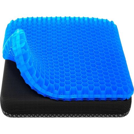 Coussin de siège en gel, coussin de siège rafraîchissant (extra large et épais), design en nid d'abeille respirant, coussin de chaise de bureau/fauteuil roulant/siège de voiture, 30 x 26 x 2 cm