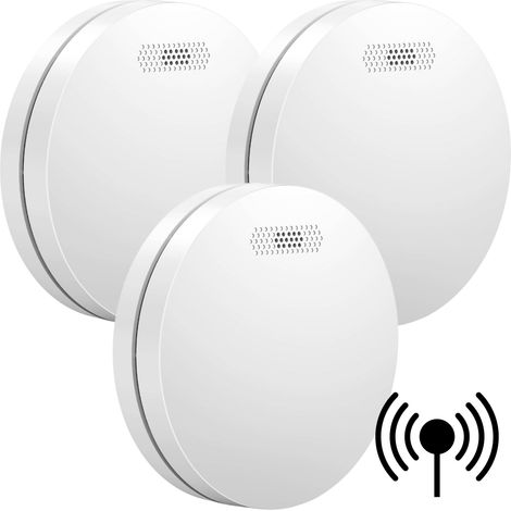 Détecteur de fumée connectable Aroha Link - Batterie 10 ans - Capteur de fumée interconnecté - Alarme incendie - 3 pièces (1/5)