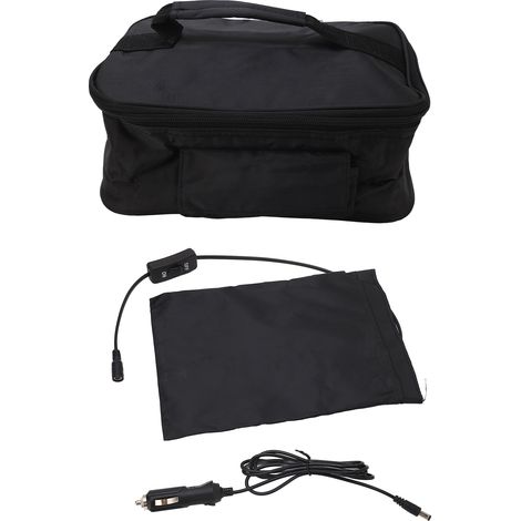 Portable Mini Car Microwave 12V Electric Oven Fast Heating Picnic Box for Travel Camping Food Cooking Black
