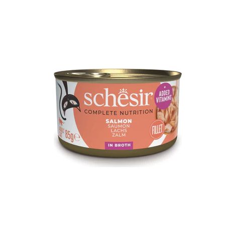 Schesir Saumon Naturel - Aliment complet humide pour chats - 85 g