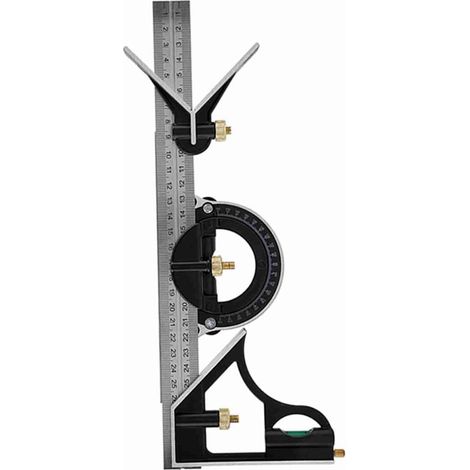 300mm Adjustable Combination Square Right Angle Ruler with Stainless Steel and Alloy Base for Engineer's Measuring Tool (1/5)