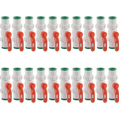 Lot de 10 raccords rapides à pousser pour tube 25mm, vannes à bille droites pour système d'eau (1/5)