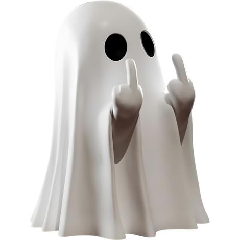 Geisterstatue mit Mittelfinger, Geisterfigur aus Kunstharz für Halloween-Dekorationen im Innenbereich, lustige Geisterdekoration für Halloween, gruselige Geisterskulptur für Zuhause