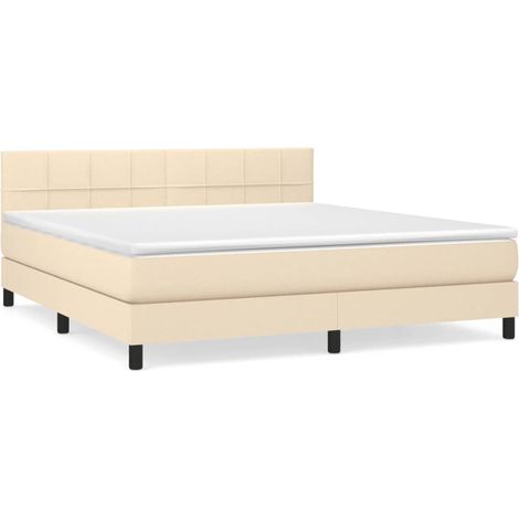 Maison Exclusive - Boxspringbett mit Matratze Creme 180x200 cm St