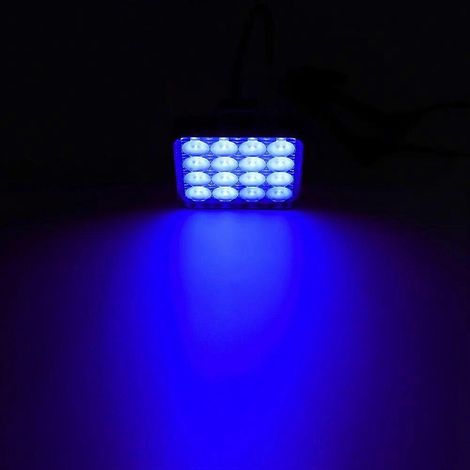 Projecteur de travail LED bleu pour voiture, 4x4, tout-terrain, MINI, 48 W, 16 SMD, 12 V, feux de jour, antibrouillards, camions, motos et autres véhicules. (1/5)