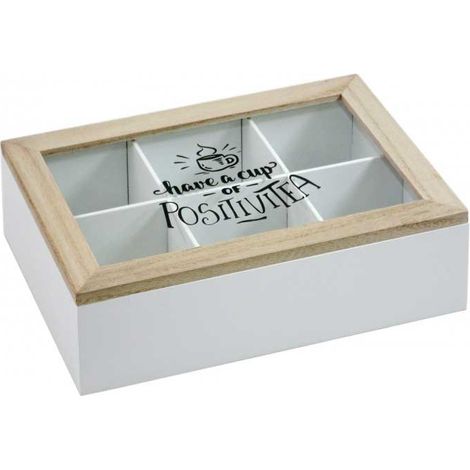 Boîte à thé compartimentée, noire (1/3)