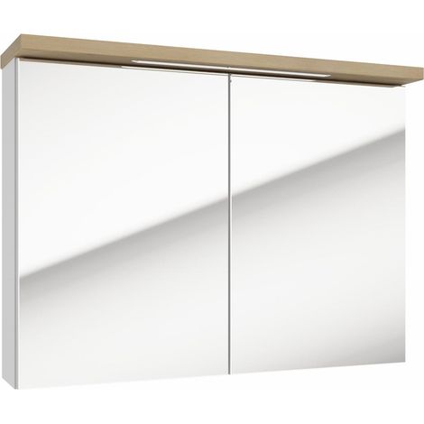 Naturel Stilla Spiegelschrank + LED 80x60 cm weiß (STILLAE08002)