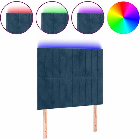 Maison Exclusive - Cabecero con luces LED terciopelo azul oscuro (1/5)