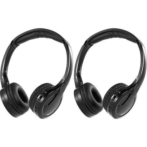 Lot de 2 casques sans fil infrarouges pour lecteur DVD de voiture, appuie-tête vidéo, casque supra-auriculaire. (1/5)