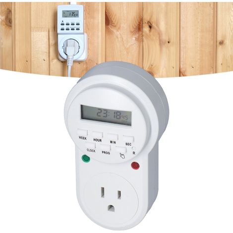 Minuterie intelligente programmable 7 jours pour maison et jardin connectée avec écran LCD, coupe-circuit et économie d'énergie (1/5)
