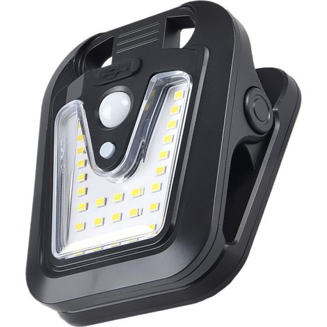 Lumières Solaires à Détecteur, Lampe USB Rechargeable, Allumage Extinction Auto Étanche 4 Modes Clip pour Clôture, pour Jardin Clôture Terrasse Allée Escalier Allée