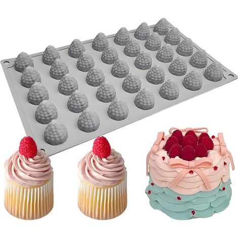 Silikon-Himbeerform, 35 Mulden, 29,7 x 17,5 cm, Schokoladendessertform (1/2)