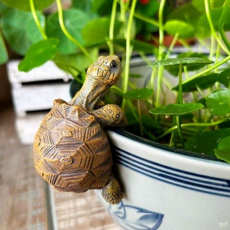 Schildkrötenanhänger für Aquarium, Gartendekoration, Schildkrötenanhänger aus Kunstharz für Blumentopfrand