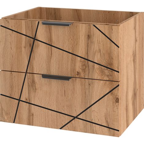 Waschtischunterschrank 60cm Teren mit 2 Schubladen, Holzoptik (1/5)