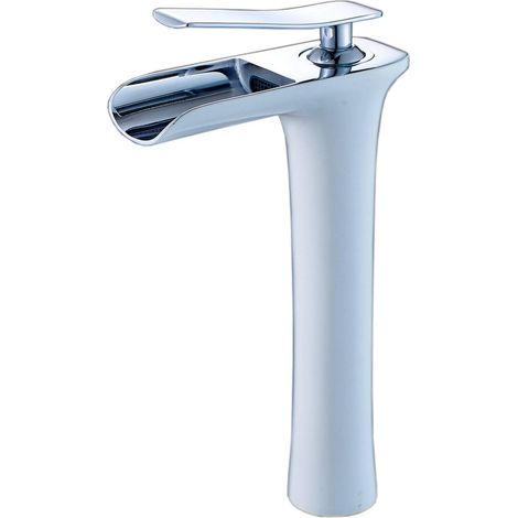 Grifo de baño de cascada, grifo mezclador de lavabo alto, grifo de lavabo de mano, grifos de diseño elegante de cuerpo de cobre duradero, grifo mezclador de lavabo (1/5)