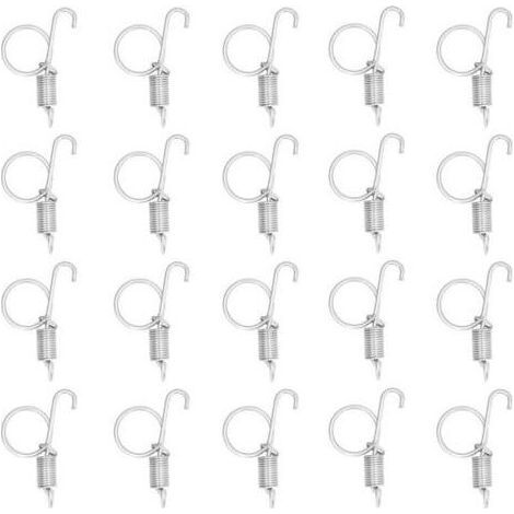 20 Stück Käfigtür-Verschlussfingerfeder, Metall-Schnappverschlusshaken, multifunktionaler Käfigtür-Karabiner für Käfigtüren (1/5)