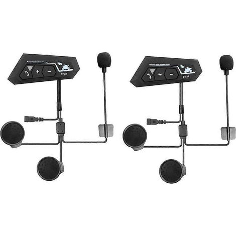 2 kits d'intercom Bluetooth 5.0 pour casque de moto, appairage universel, avec réduction de bruit CNC BT22 (1/5)