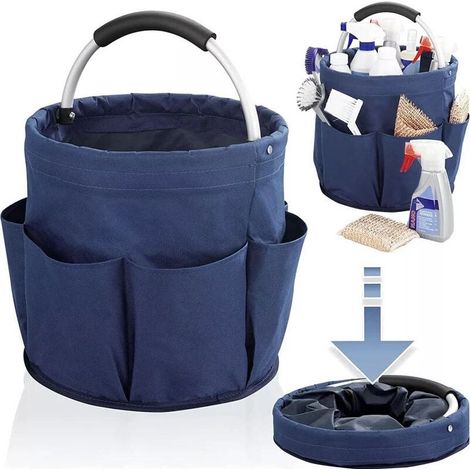 Enowelir Seau à Outils 17L en Toile avec Dessus Portable Multi-ouvert pour Organisation Intérieur et Jardin (1/4)