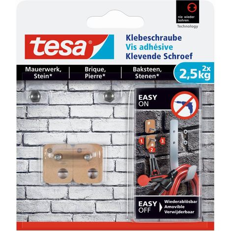 tesa Klebeschraube Traglast 2,5 kg, 2 Stück Klebepads