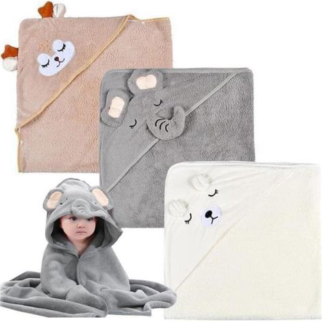 3 Serviette de bain, capuche, coton doux, absorption forte, nouveau-né. (1/5)