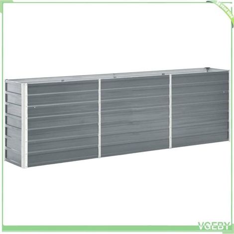 Lit surélevé de jardin - FAFEICY - 47040 - Acier galvanisé - 240x40x77 cm - Anthracite (1/5)