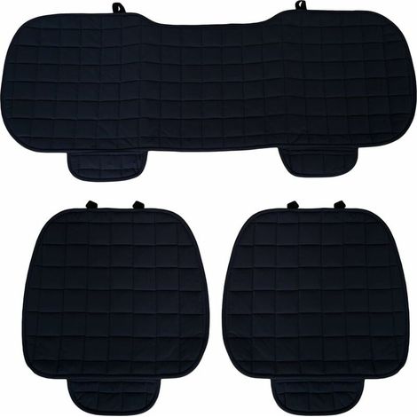 Coprisedile universale per auto da 3 pezzi, 2 anteriori e 1 posteriore, protezione per sedili, nero freddo, protezione comfort per interni automobilistici (1/5)