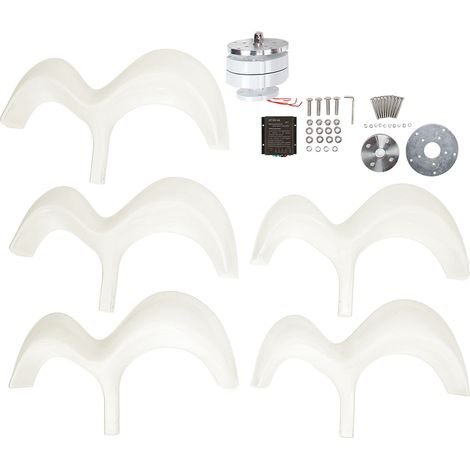 Éolienne Générateur 600W 5 Pales avec Contrôleur de Charge, Type GOURDE, Blanche 48V DTHL600W (1/5)