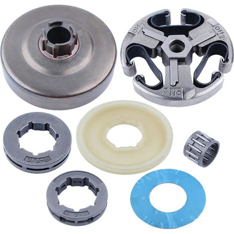 Ensemble d'embrayage et couvercle de disque d'embrayage pour tronçonneuse Husqvarna 268 272 61 66 162 266 3/8"-7T et 8T couronne pignon (1/5)
