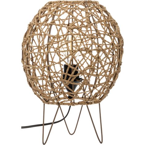 Lampe à poser Corde naturel Pied en métal D 26 cm - Atmosphera (1/5)