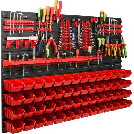 Panneau d'outils d'atelier 117 x 78 cm + 56 cuvettes (1/5)