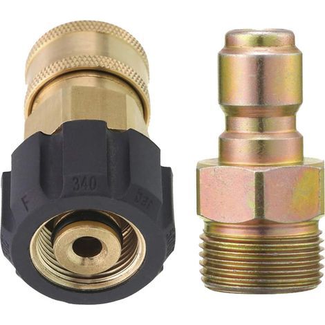 Adaptateur de nettoyeur haute pression, kit de connexion rapide de 9,5 mm, M22 14 mm vers M22, raccord métrique 5000 PSI (1/5)
