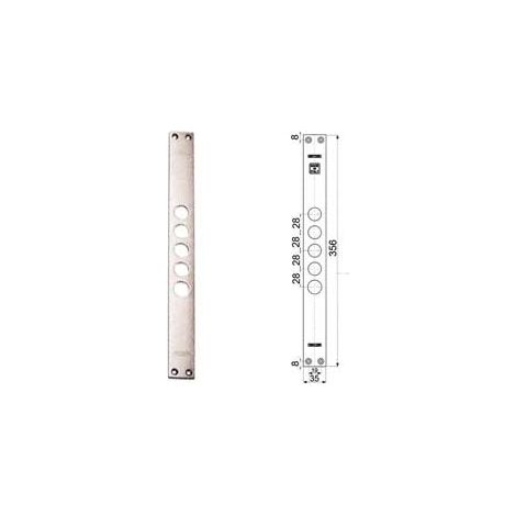 1PZ CONTROPIASTRE SERRATURE PORTE BLINDATE 94254 interasse mm28, mm35x356x3