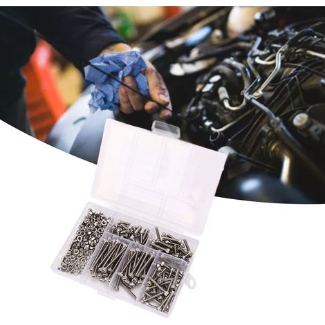Ensemble de 300 vis et écrous à tête cylindrique hexagonale en acier inoxydable M3 (1/5)