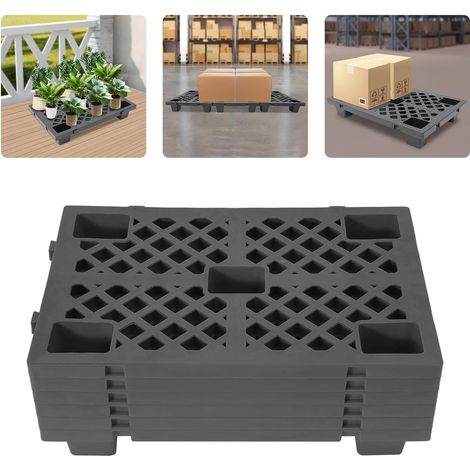 6er-Set Feuchtigkeitsbeständige Kunststoff-Paletten mit Verriegelungs- & Stapeldesign Hohe Tragfähigkeit für Lager & Logistik Ideal für Industrie Produktion & Großhandel (1/5)