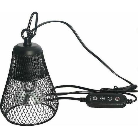 Lampe de chauffage pour reptiles, 50W, avec minuterie et intensité réglable, céramique, pour tortues et serpents (1/4)