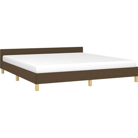 Cadre de lit sans matelas marron foncé 180x200 cm tissu vidaXL (1/5)