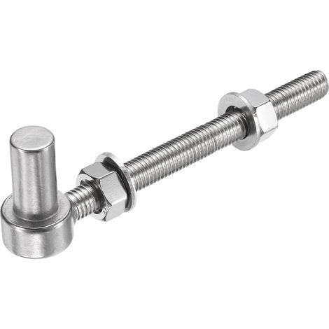 J Bolt Charnière De Porte, M12 x 6" 304 Charnières De Porte En Acier Inoxydable, Charnière De Poteau J-Bolt Avec Rondelles Et Écrous Pour Clôture À Chaînes, Clôture En Bois (1/5)