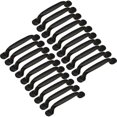HONORNIC - 20pcs Poignée de Porte Cuisine Armoire Placard Tiroir Chambre Meubles Tirer Entraxe 128mm, Aluminium Noir