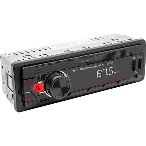 Autoradio - Bluetooth 5.0 - Écran LCD - Lecteur MP3 - Appels mains libres - FM - Entrées USB/TF/AUX - Commande vocale - Télécommande - Charge rapide - 1 Pièce (1/4)