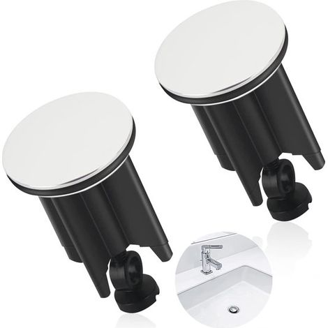 Tapón para lavabo de 2 piezas, Tapón para bañera, Tapón de desagüe, Tapón de desagüe, Tapón para lavabo para todos los lavabos y bidés estándar (1/5)
