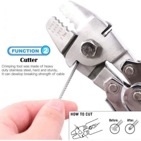Pince À Sertir - Câble Métallique - Ø 2,2 Mm - Manchons Double Barillet - 150 Pièces (1/4)