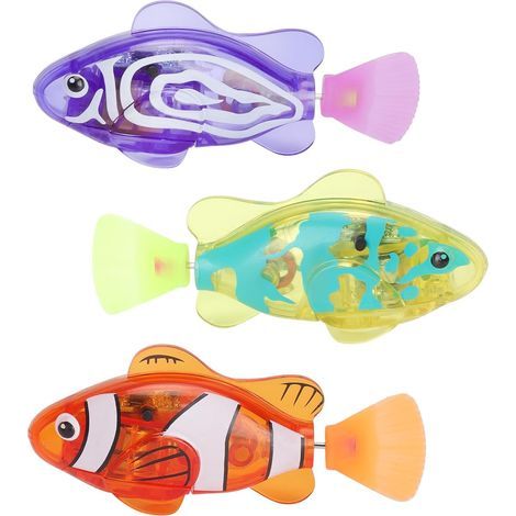 Set of 3 Robotic Fish, Light-Up, Realistic Movement, for Bathtub, Child's Cat (1/5)