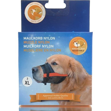 Nobby® Maulkorb L Schwarz & Rot Größe 3 verstellbar 20-27 cm - Nylon (1/2)