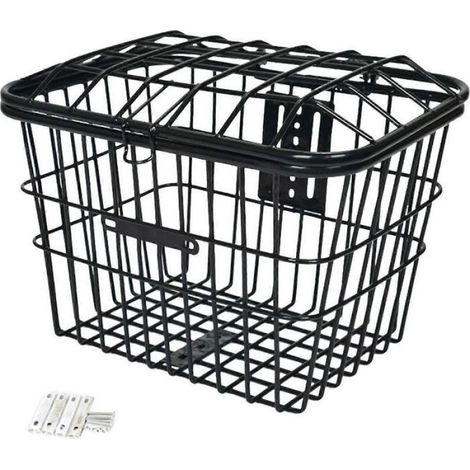 Panier Vélo - Maille Métallique - Avec Couvercle - Avant Ou Arrière - 30 x 22 x 30 cm (1/5)