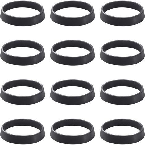 12 konische Dichtungen für Spülbeckenabflüsse 36 x 31,5 x 6 mm, Silikon-Rohrdichtungen, Siphondichtungen, für 1 1/4 Zoll Abflussrohr, geruchshemmender Spülbeckensiphon. (1/5)