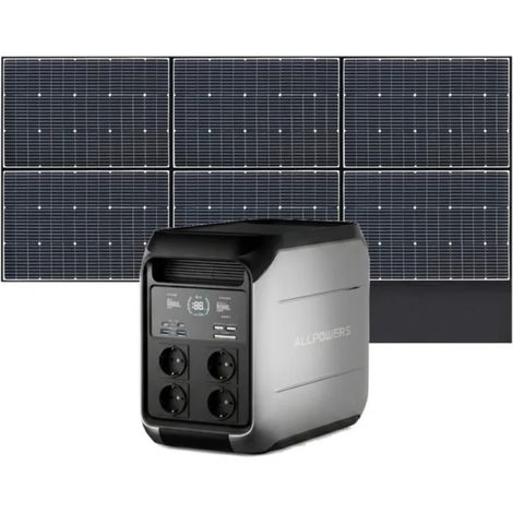 ALLPOWERS P1800 Generador Solar, 1024Wh LiFePO4 Batería con Panel Solar de 600W, 4 Salidas AC de 1800W (3600W Pico), Estacion de Energia Portatil para Exteriores, Camping, Apagón, Emergencia (1/5)