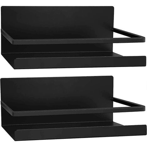 Kühlschrankablage, 2-teiliges magnetisches Kühlschrank-Seitenregal, Aufbewahrungsregal, Gewürzregal, platzsparender Organizer für die Küche (schwarz) (1/5)