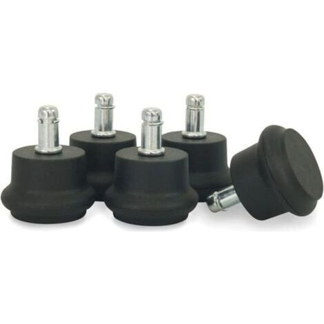5 feste Füße für Bürostühle, 3,5 cm hoch, 11 mm Schaft, schwarzer Hartplastik, passend für Sternfuß (1/5)